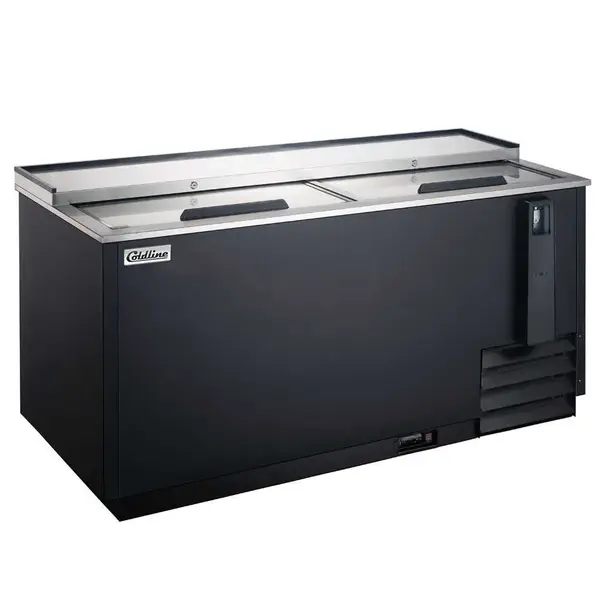Coldline BBC-65, 65-Inch Horizontal Reach-In Black Bottle Cooler - 18 Cu. Ft.