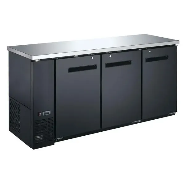 Coldline CBB-72 72-inch Black Solid Door Back Bar Refrigerator