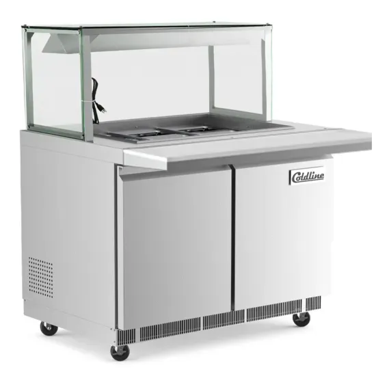 Coldline CBT48-LT, 48-Inch Refrigerated Salad Bar with Cutting Board and Lighted Sneeze Guard