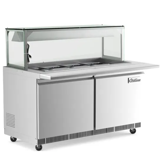 Coldline CBT60-LT, 60-Inch Refrigerated Salad Bar with Cutting Board and Lighted Sneeze Guard
