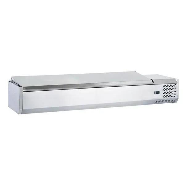 Coldline CTP70SS 71-inch Refrigerated 8 Pan Stainless Steel Top Cover Countertop Salad Bar