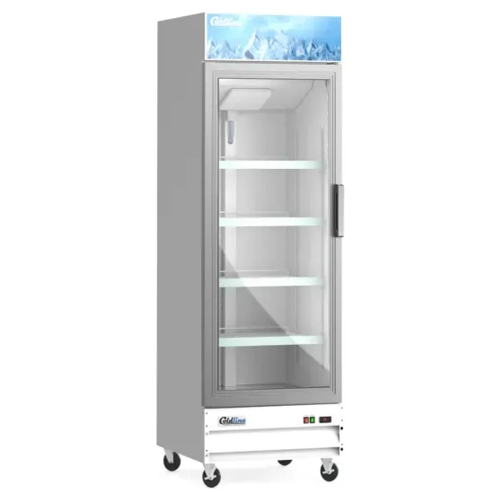Coldline D12-W-L, 27-Inch Left-Hinged White Glass Door Merchandiser Freezer with LED Lighting