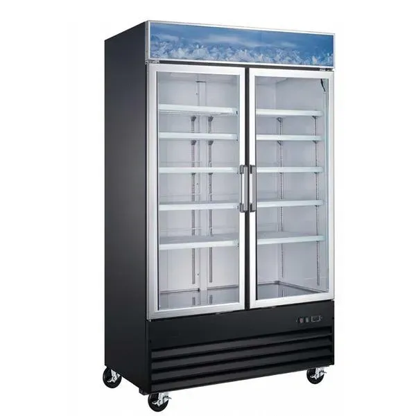 Coldline D48-B 49-inch Black Double Glass Swing Door Merchandising Freezer