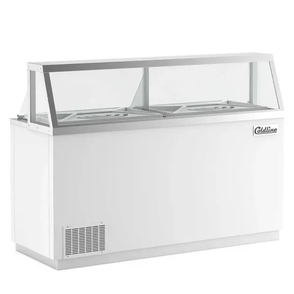 Coldline DIP-66, 68-Inch Ice Cream Dipping Cabinet Freezer, (12) Tub Capacity
