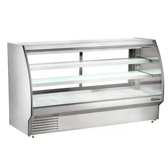 Coldline HDC84, 84-Inch Refrigerated Curved Glass High Meat Deli Case with Rear Storage