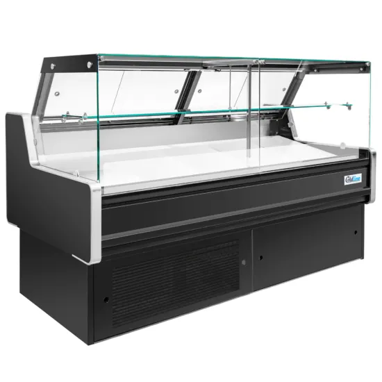 Coldline LDC72-F, 72-Inch Refrigerated Flat Straight Glass Fish Display Case with Ice Bin and Drain