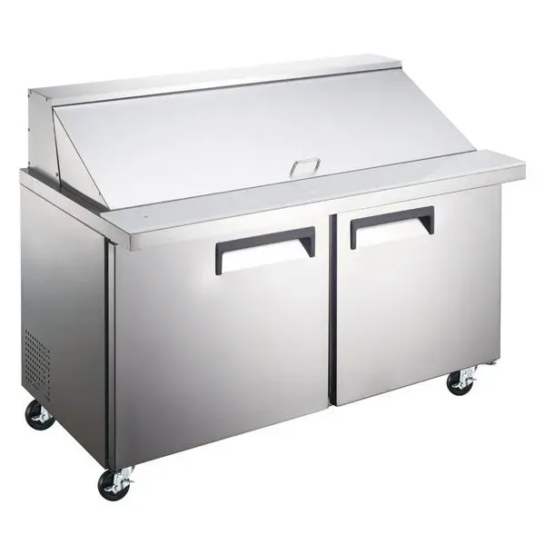 Coldline SMP48 48-inch Two Door Bain Marie Sandwich Prep Refrigerator, 18 Pans