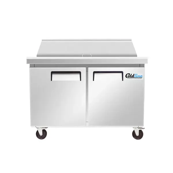 Coldline SP48T, 48-Inch Refrigerated Sandwich Prep Table with Cutting Board and Food Pans