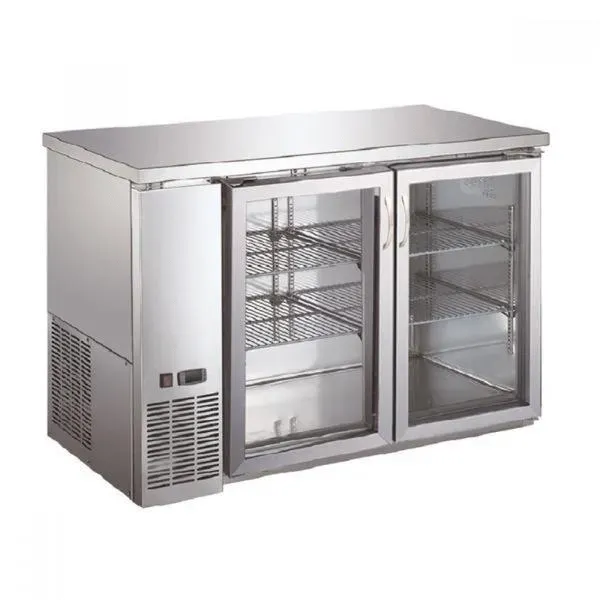 - Coldline SS-BB-48G 48-inch Stainless Steel Glass Door Back Bar Refrigerator