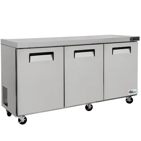 Coldline UCN-72R, 72-Inch Narrow Depth Undercounter Worktop Refrigerator