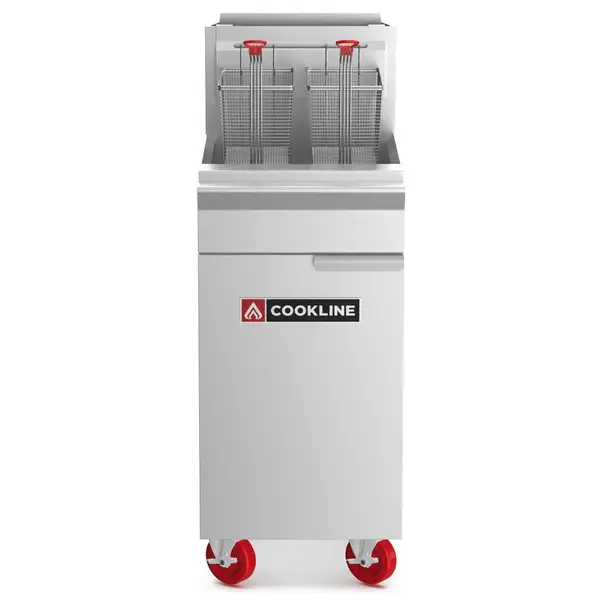 Cookline CF50-NG, Commercial 50 lb Natural Gas Deep Fryer 4 Tube - 120,000 BTU