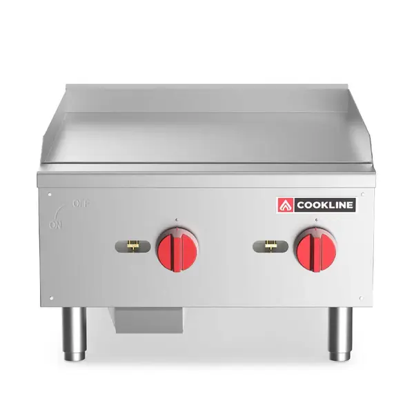 Cookline CGG-24M, 24-Inch Countertop Gas Griddle with Manual Controls - 60,000 BTU