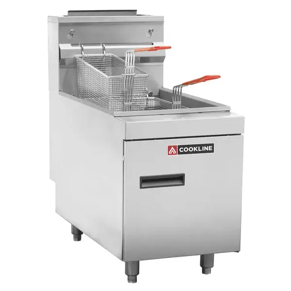 Cookline CTF3, 35 Lb Natural Gas Stainless Steel Countertop Fryer - 66,000 BTU