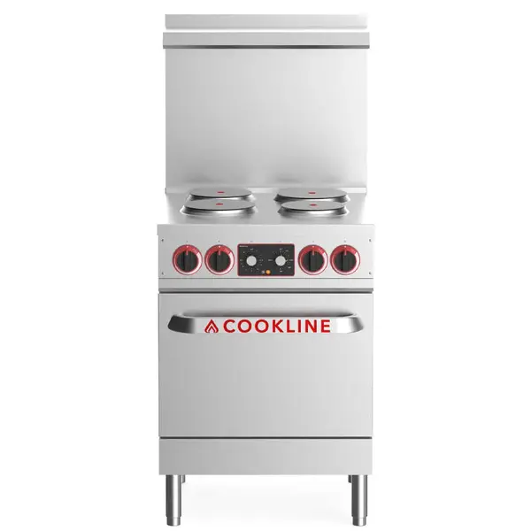 Cookline ER24-208, 24-Inch Electric Range with 4 Burners, 208V