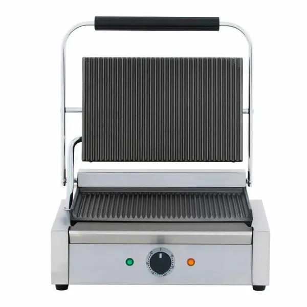 Cookline PG-1, Commercial Panini Press with Grooved Top and Bottom, 120V