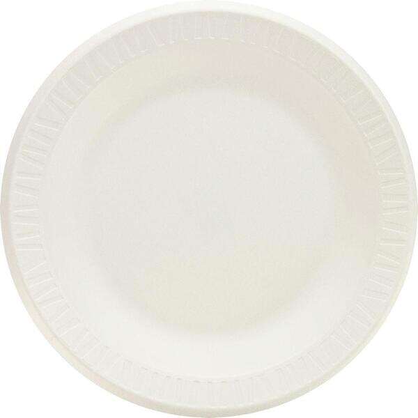 Dart 10PWC, 10.25-Inch Concorde White Non-Laminated Foam Plate, 500/CS