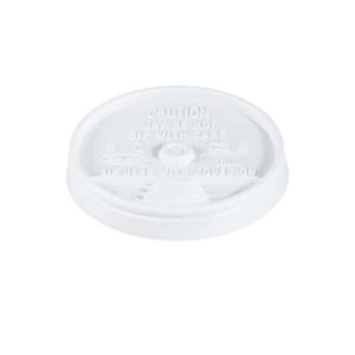 Dart 10UL White Sip Thru HIPS Lid, 1000/CS