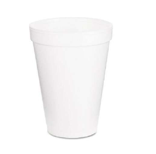Dart 12J16, 12 Oz White Foam Cup, 1000/Cs