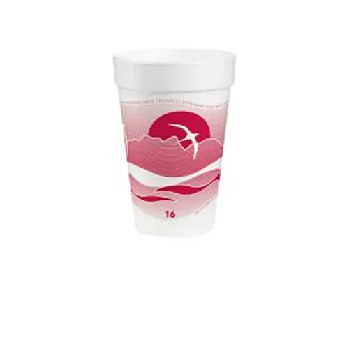 Dart 16J16H 16 Oz Horizon Cranberry Insulated Printed Foam Cup, 1000/CS