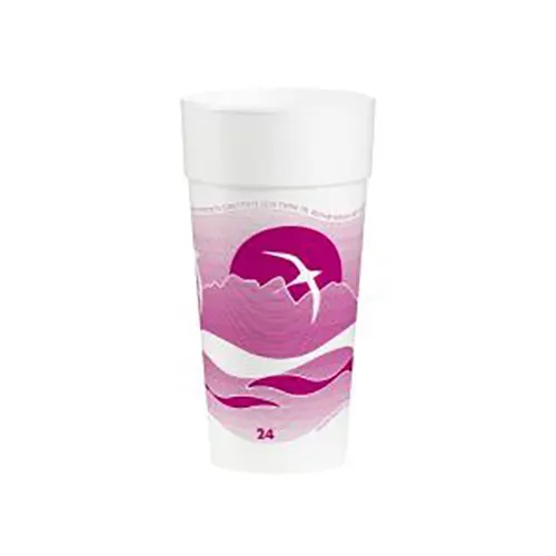 Dart 24J16H 24 Oz Horizon Mauve Insulated Printed Foam Cup, 500/CS