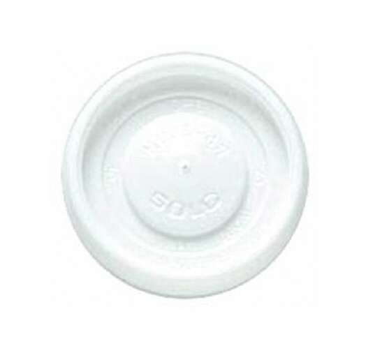 Dart 34R, White Flat Solo Lids for 4 Oz Paper Cups, 1000/CS