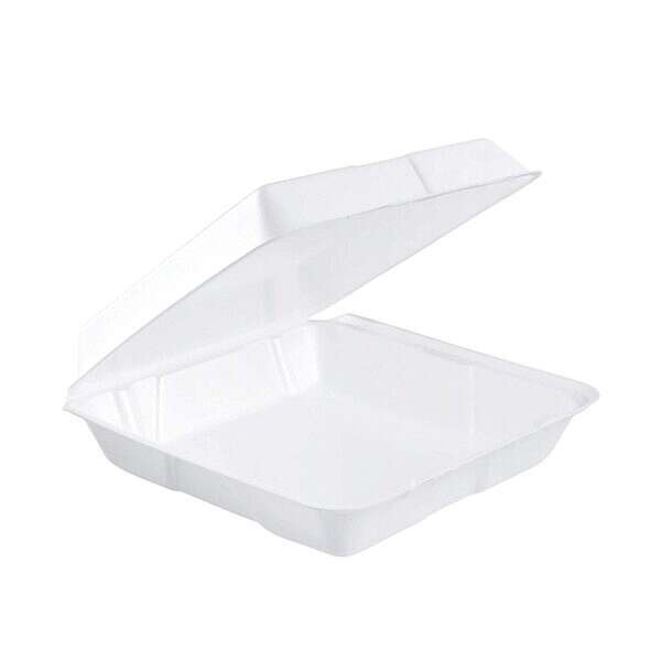 Dart 95HTPF1R 10x9x3-Inch Performer White Insulated Foam Container With A Removable Hinged Lid, 200/CS