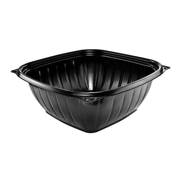 Dart B64SB, 64 Oz PresentaBowls Pro Square Black Polypropylene Bowl, 252/CS