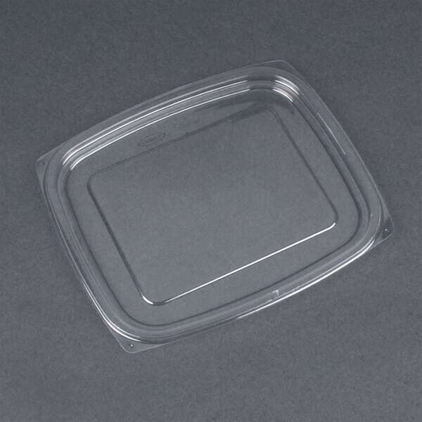 Dart C32DLR, ClearPac Clear Rectangular Flat Plastic Lid, 504/Cs