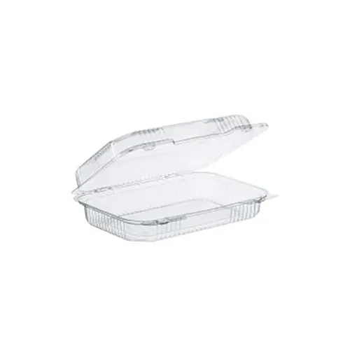 Dart C32UT1 9x7x3-Inch StayLock Clear Oblong OPS Container With A Shallow Dome Hinged Lid, 250/CS