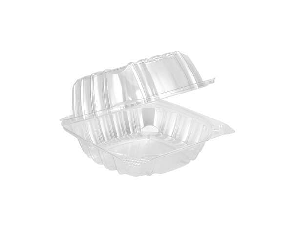 Dart C57PST1, 6x6x3-Inch ClearSeal Clear Sandwich OPS Container with a Hinged Lid, 500/CS
