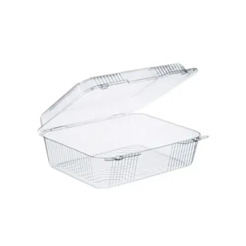 Dart C80UT1 10.5-Inch StayLock Clear OPS Oblong Deep Base Container with a Hinged Lid, 200/CS