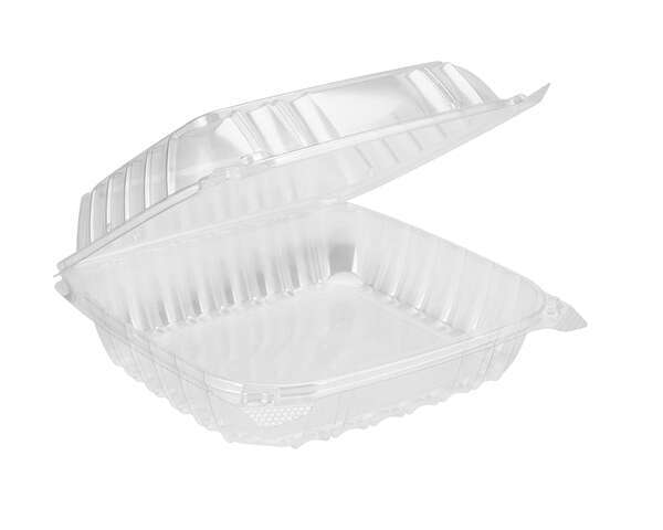Dart C90PST1, 8x8x3-Inch ClearSeal Clear Sandwich OPS Container with a Hinged Lid, 250/CS