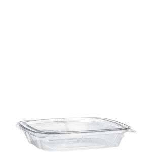 Dart CH1620DSF 16-20 Oz Clear Tamper-Evident Shallow PET Containers with Flat Lid, 200/CS