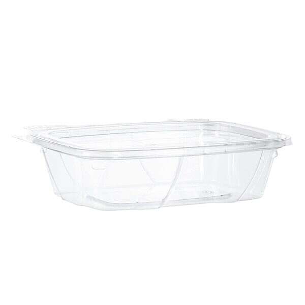 Dart CH20TF 20 Oz Clear Rectangular PET Tamper-Evident Container with Flat Lid, 200/Cs
