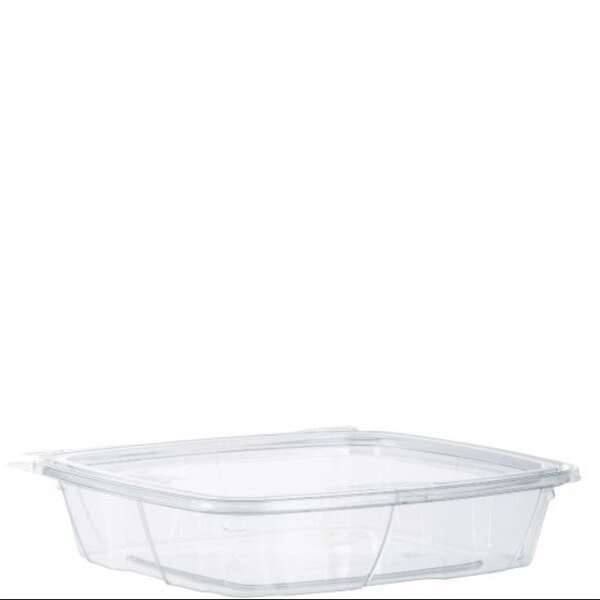 Dart CH35DEF 35 Oz Clear PET Tamper-Evident Containers with Flat Lid, 200/CS