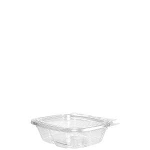 Dart CH4DEF 4 Oz Clear Tamper-Evident PET Containers with Flat Lid, 400/CS
