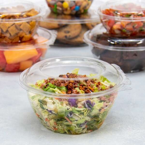 Dart CTR32BD, 32 Oz PET Tamper-Evident/Resistant Bowl w/ Dome Lid, 150/CS