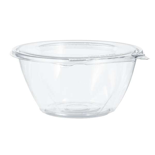 Dart CTR32BF, 32 Oz PET Tamper-Evident/Resistant Bowl w/ Flat Lid, 150/CS