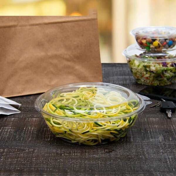 Dart CTR48BD, 48 Oz PET Tamper-Evident/Resistant Bowl w/ Dome Lid, 100/CS