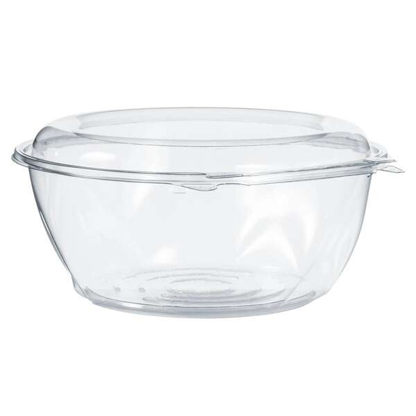 Dart CTR64BD, 64 Oz PET Tamper-Evident/Resistant Bowl w/ Dome Lid, 100/CS