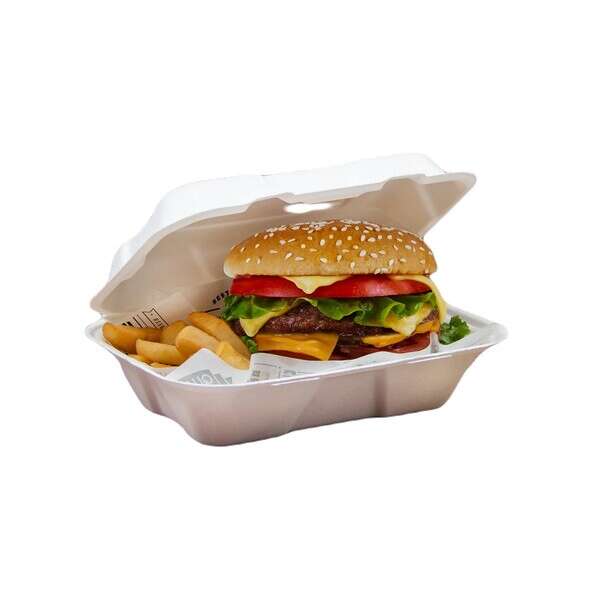 Dart HC206SC1PF, 9x6x3-Inch PFAS-Free Compostable Hinged Container, 200/CS