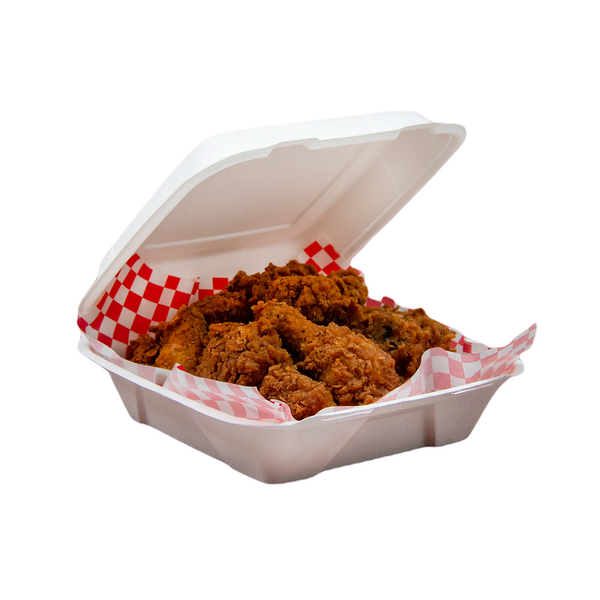 Dart HC9SC1PF, 9x9x3-Inch 1-Compartment PFAS-Free Compostable Hinged Container, 200/CS