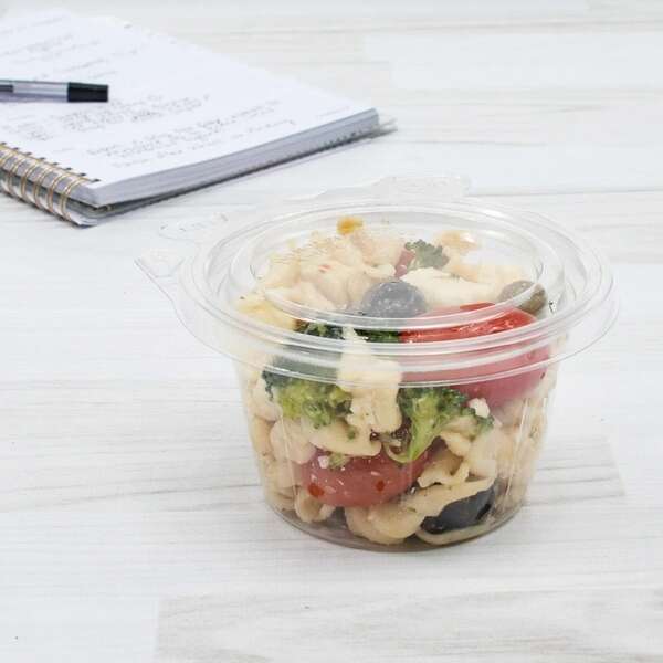 Dart SC8F, 8 Oz PET Tamper-Evident/Resistant Snack Cup w/ Flat Lid, 272/CS