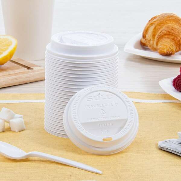 Dart TL31R2, Plastic White Dome Lids for 10 Oz Hot Cups, 1000/CS