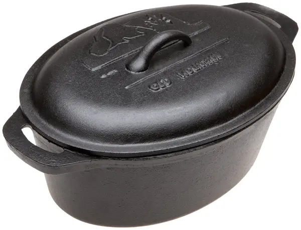 Default OLD MOUNTAIN 10118-OM, 13.8x8.8-Inch 4-Quart Pre-Seasoned Cast Iron Casserole with Dome Lid