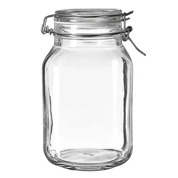 Default Circleware B500342, 50 Oz. Glass Jar, Metal Clamp Lid