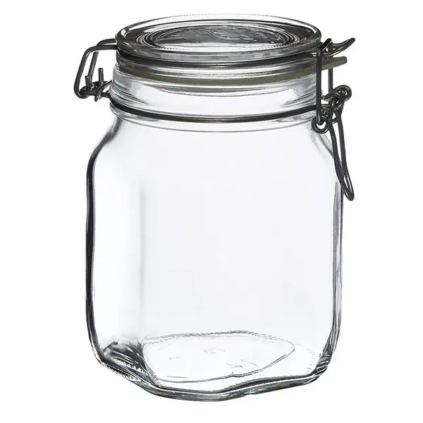Default Circleware B500343, 34 Oz. Glass Jar, Metal Clamp Lid