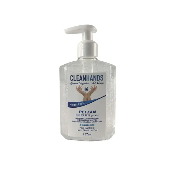 Cleanhands CHHS8-X 8 Oz Gel Hand Sanitizer w/Pump, 75% Alcohol, EA