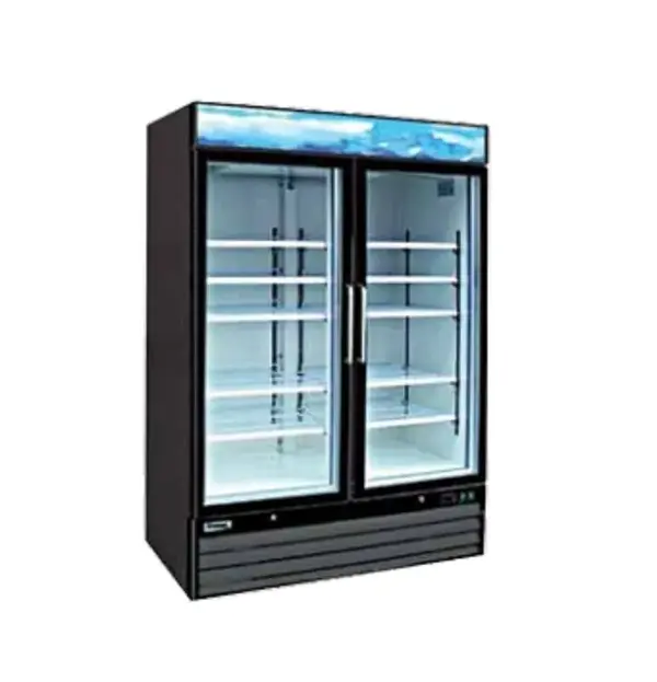 Default Entree EGD-2DF-48, 48 Cu.Ft. 2 Glass Doors Freezer with 8 Shelves, NSF-7, UL-471, CUL, Energy Star