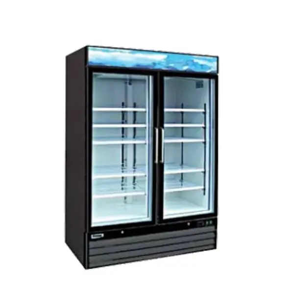 Default Entree EGD-2DR-48, 48 Cu.Ft. 2 Glass Doors Refrigerator with 8 Shelves, NSF-7, UL-471, CUL, Energy Star